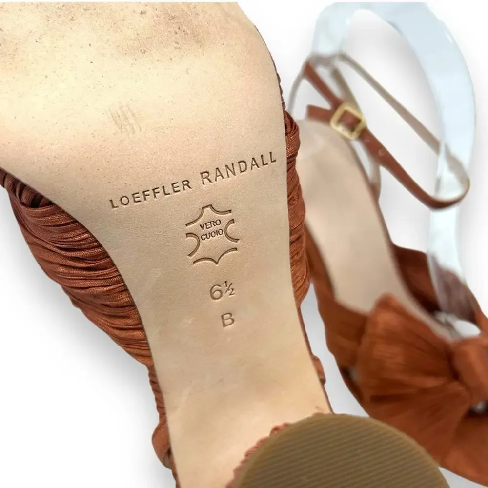 Loeffler Randall Camellia Knotted Sandal Terracotta Orange Bronze 6.5 Women’s